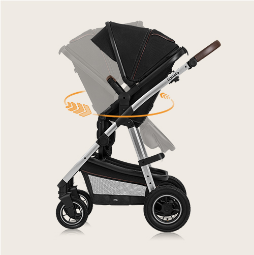 lionelo Amber 3 w 1 Black Silver — Wózek wielofunkcyjny